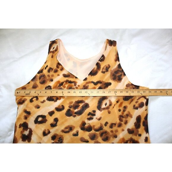 Vtg Leopard Print Maxi dress V neck Size 3XL Sleeveless hearth tone Mobwife - Picture 9 of 9